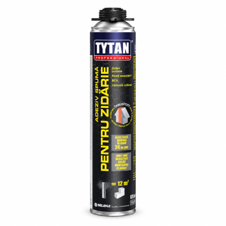 Adeziv spuma Tytan pentru zidarie aplicare pistol, 870 ml